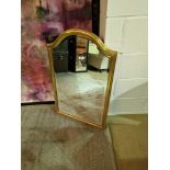 Accent mirror bevelled edge gold framed mirror with dome top 58 x 90cm