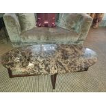 Kravetz Polished Marble Oval Coffee Table 136 X 50 X 44cm