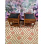 A set of 2 Channels Furniture side table or nightstands the solid timber cabinet features an inlay