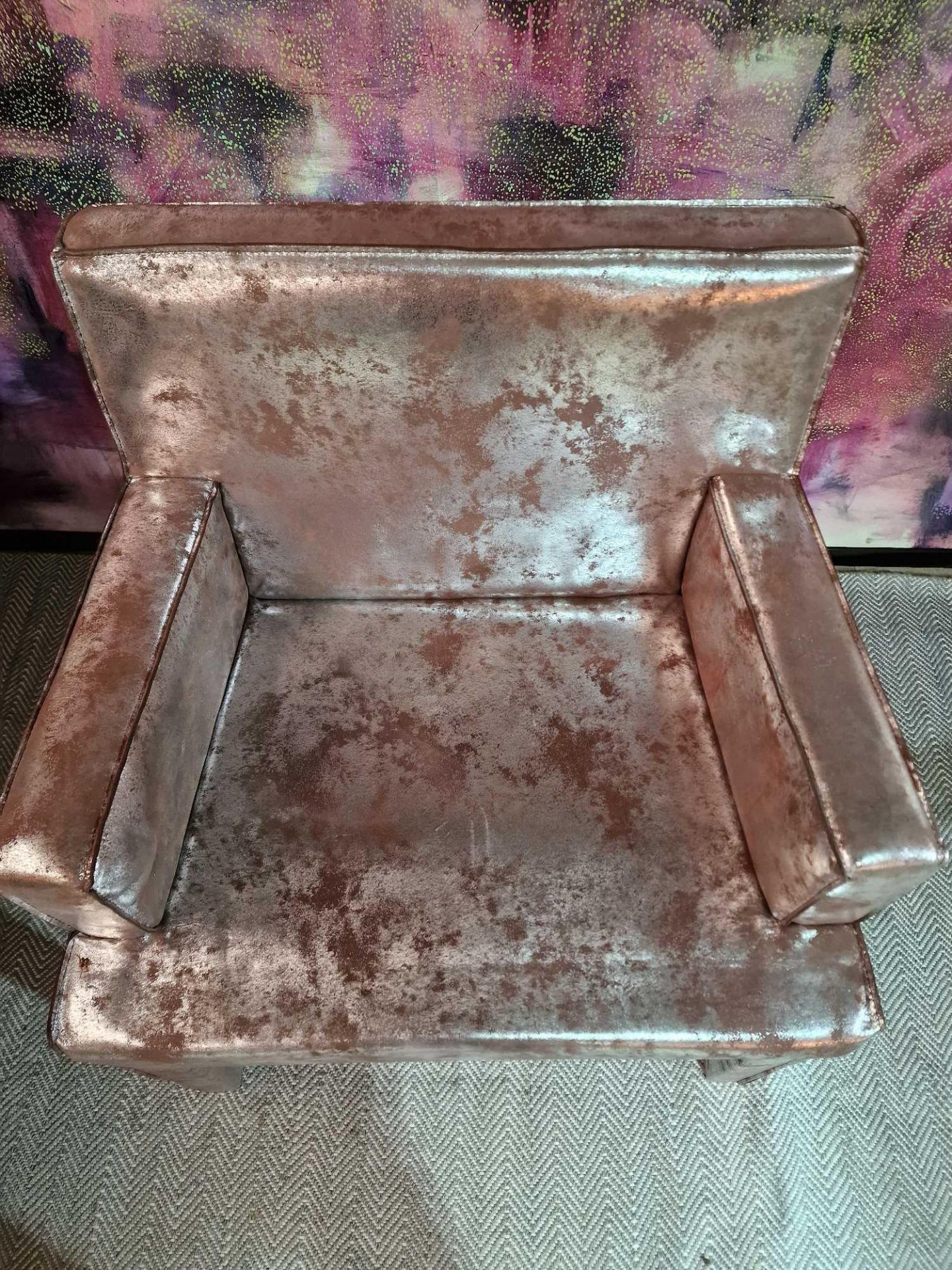 Cravt Original Amsterdam armchair in genuine cow leather upholstered in antique silver brown rusty - Bild 2 aus 4