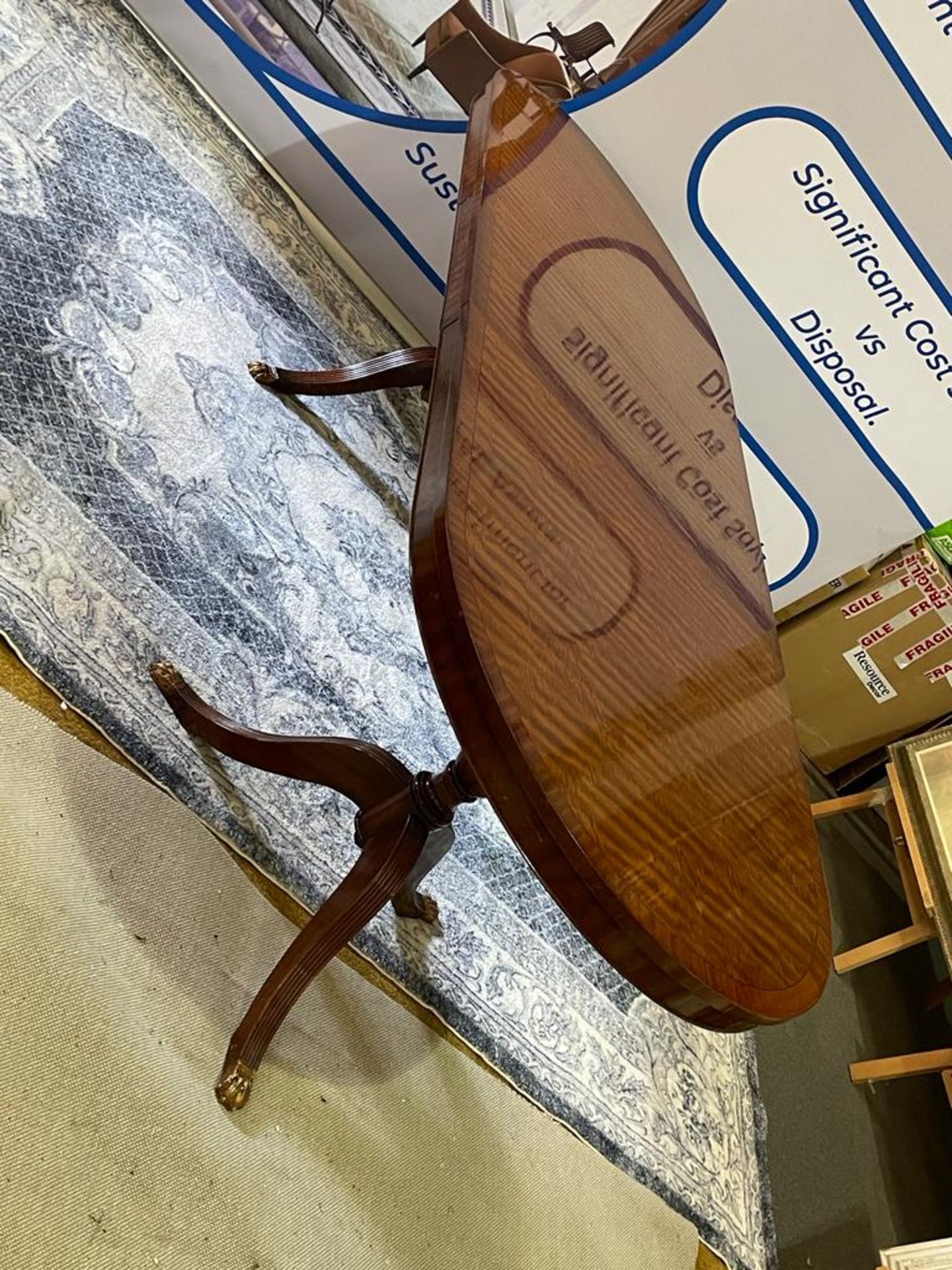 Cabinet Makers: H.& L. Epstein, London A Fine Figured Mahogany Oval Ended Dining Table With Extra - Image 13 of 14