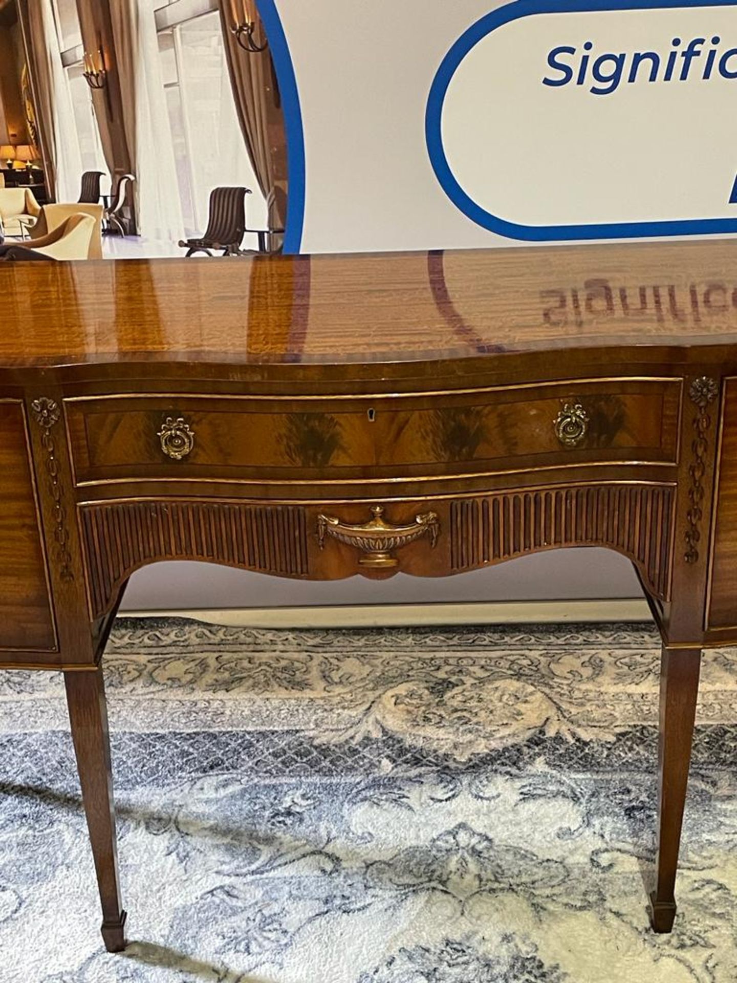Cabinet Makers: H.& L. Epstein, London Flame Mahogany And Cross Banded Inlay Adams Influenced - Bild 4 aus 11