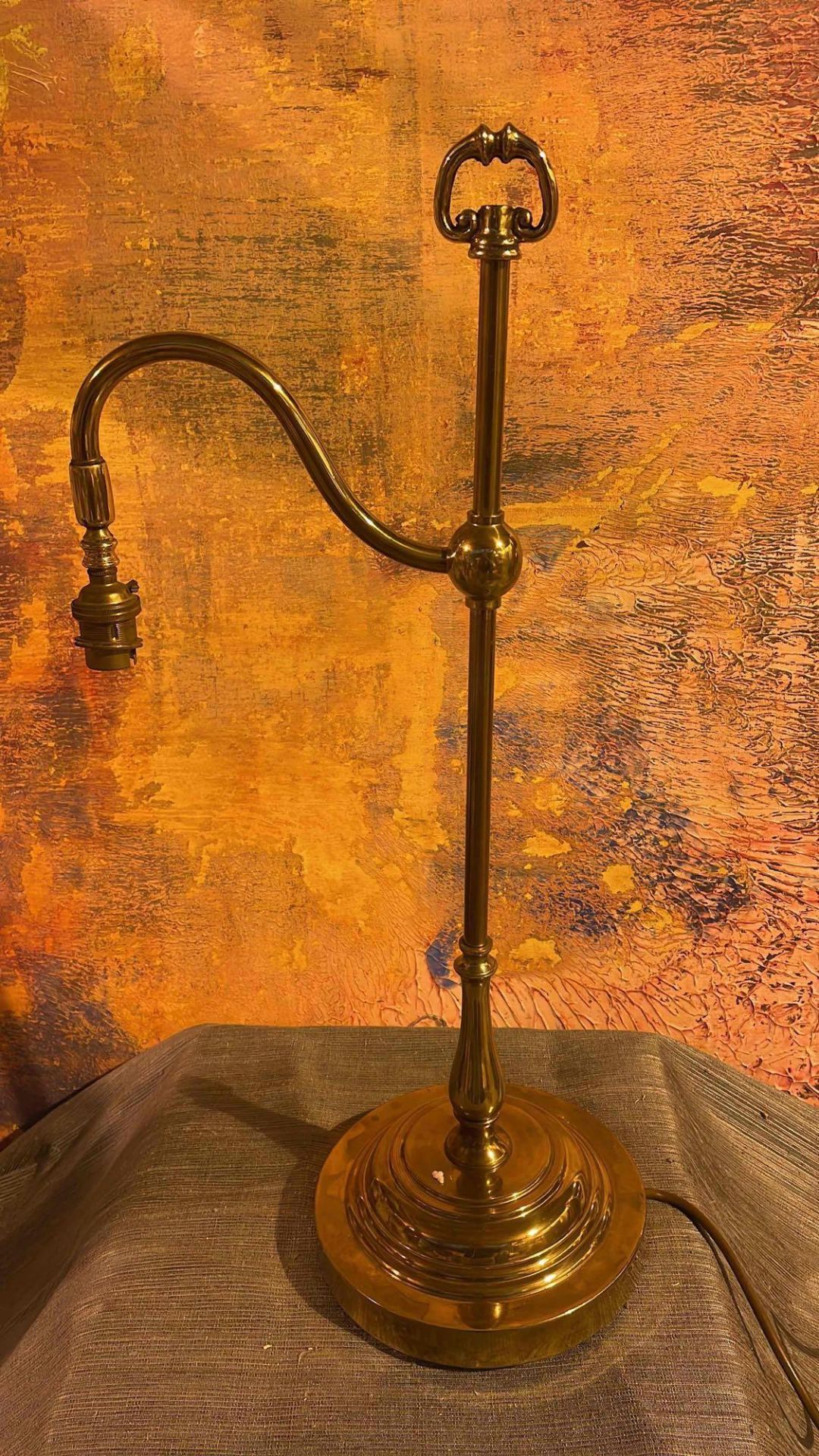 A French Style Antiqued Brass Desk Lamp 59cm - Image 4 of 4