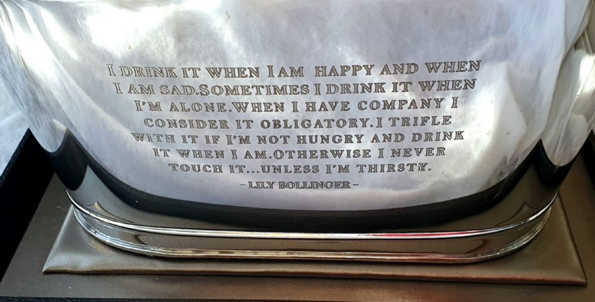 A Pair Of Extra Large Oval Champagne Coolers Lily Bollinger (1899-1977) / Napoleon Bonaparte Quote - Image 3 of 4