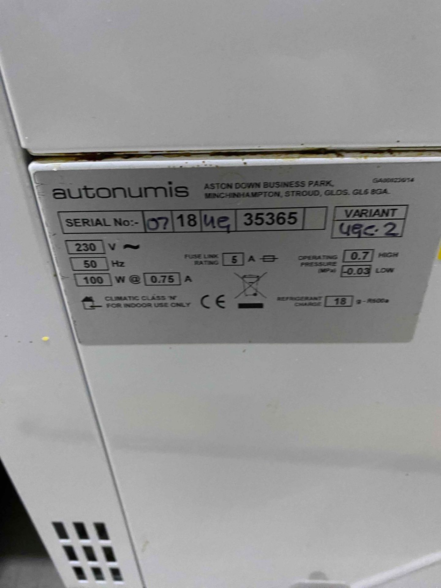 Autonumis UGC 3.2 35365 Dispenser Fridge Capacity 13.6ltr Painted Steel Temperature Range 3Â°C To - Image 3 of 3
