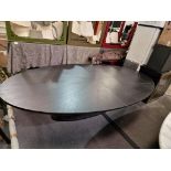 Large Dark Wooden Table On A Solid Wooden Base 300 x 156 x 72 Cm ( A/F)