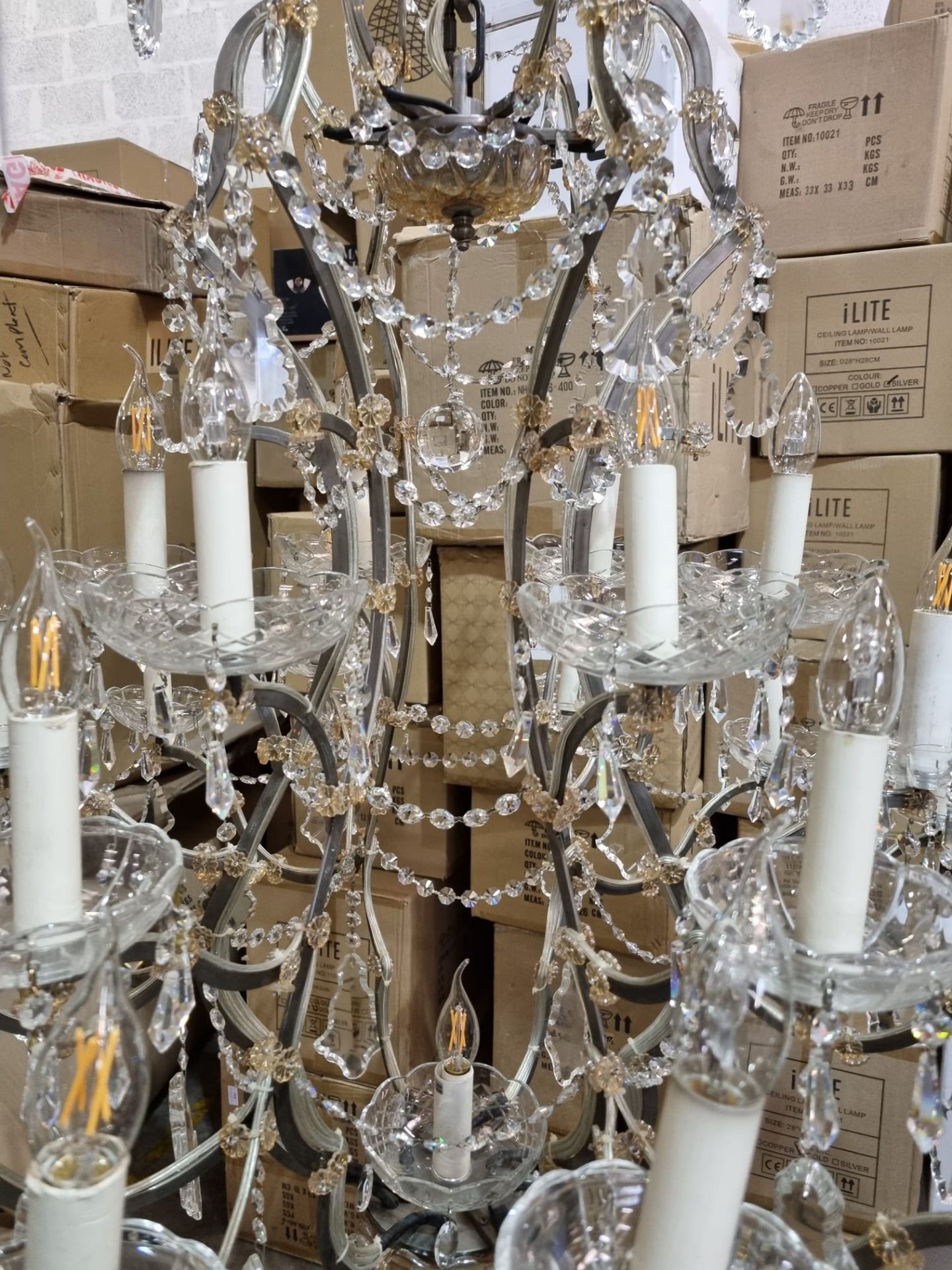 Huge Crystal 24 Arm Chandelier The Crystal Chandelier collection is inspired by the elaborate - Image 7 of 9