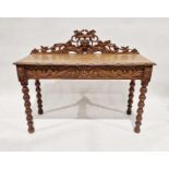 Console Table  Mid 19th Century Scottish, Oak With Carved Decoration, This Side Table Dates To Circa