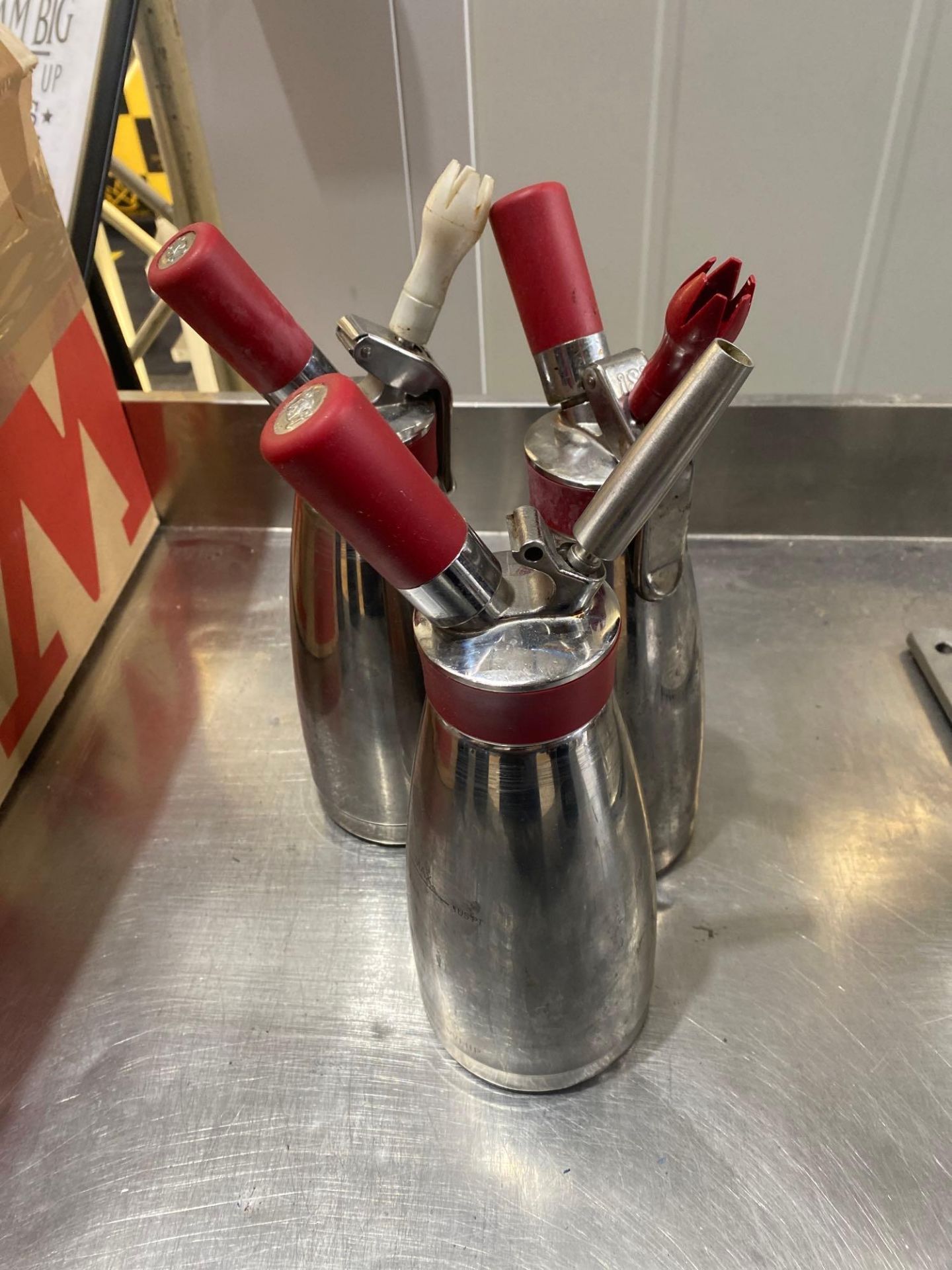 3 x Isi Thermo Cream Dispenser 500ml Stainless Steel For Chilled Cream Or Hot Sauces Double Walled