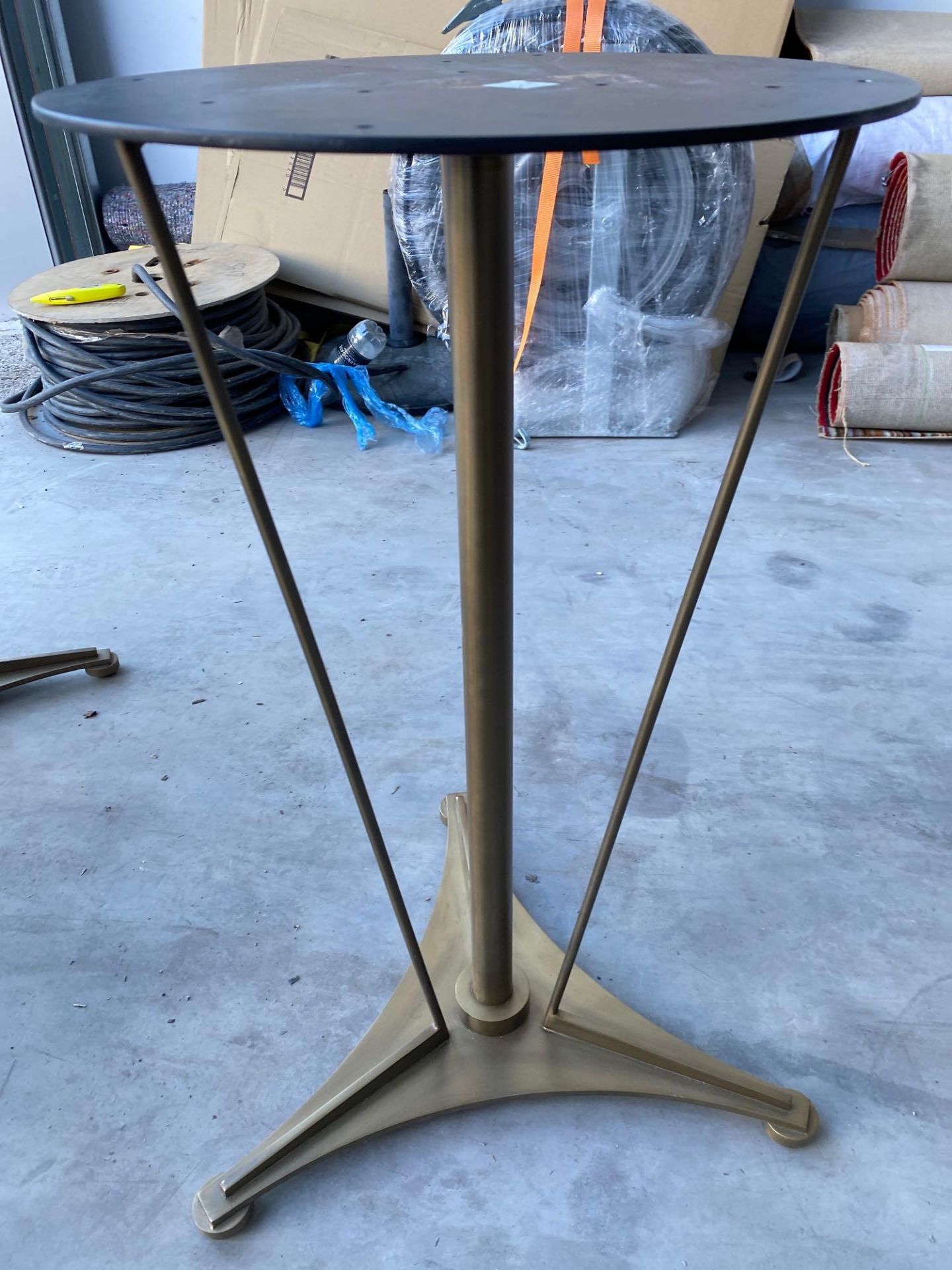 A Bronzed Metal Pedestal Table Base Unit On Triform Leg 69cm Tall - Image 2 of 2