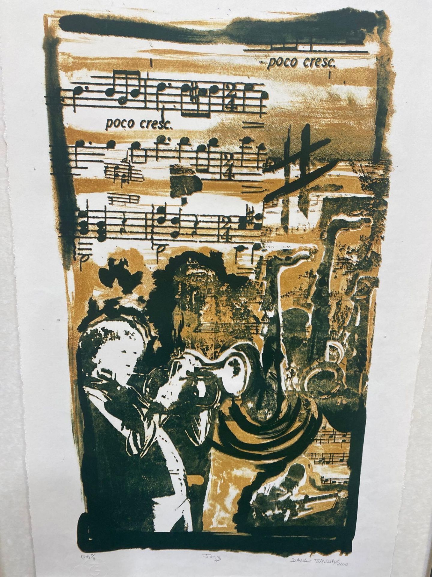 Limited Edition Screen Print Titled Jazz 9/11 Diana Balboa (Cuban) Signed And Dated 2000 60 x 84cm - Image 4 of 5