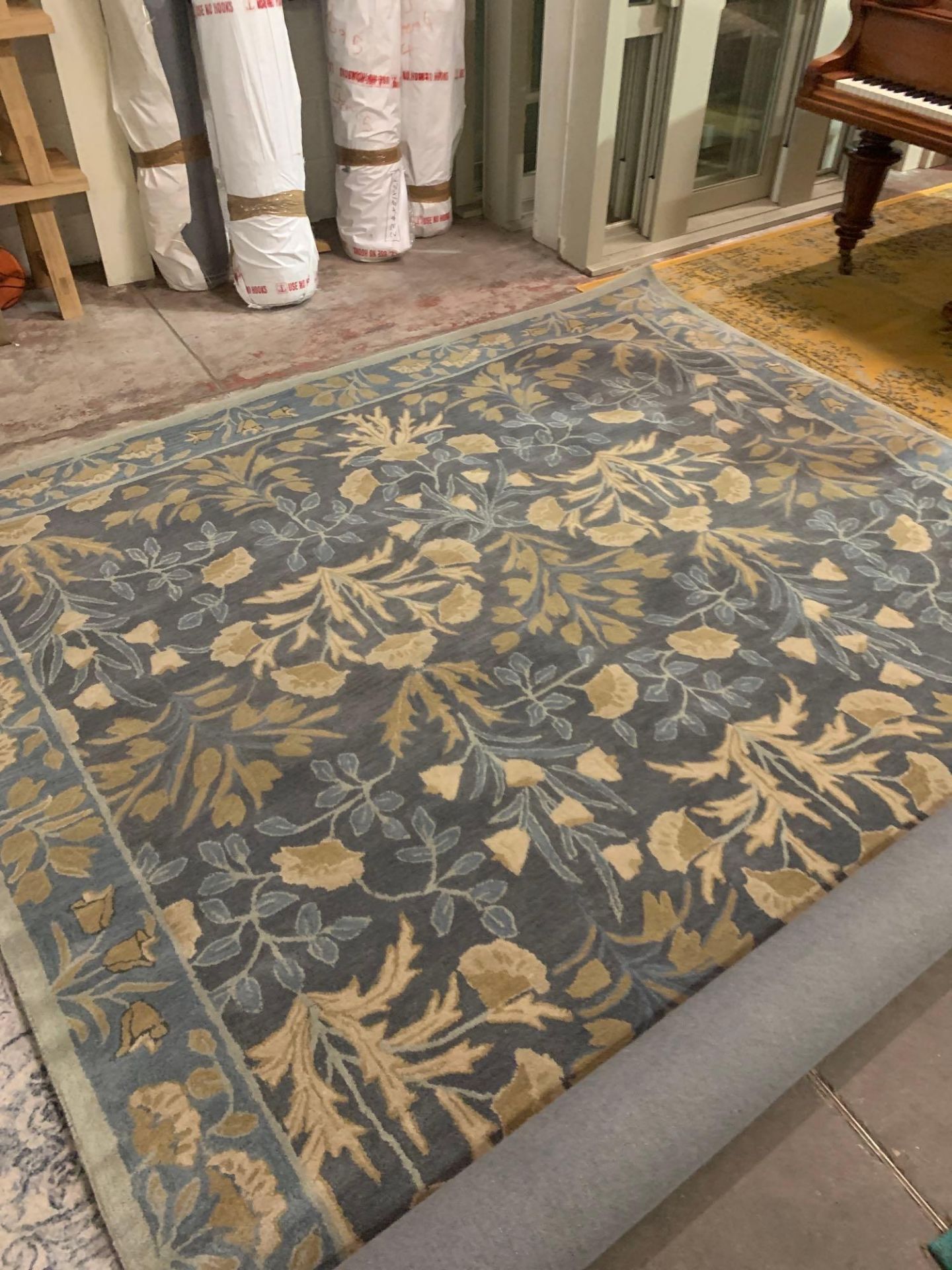 Nain Floral Ziegler Blue Area Rug Hand Tufted High Quality Wool Made Of 100% Wool Pile Ziegler - Image 8 of 8