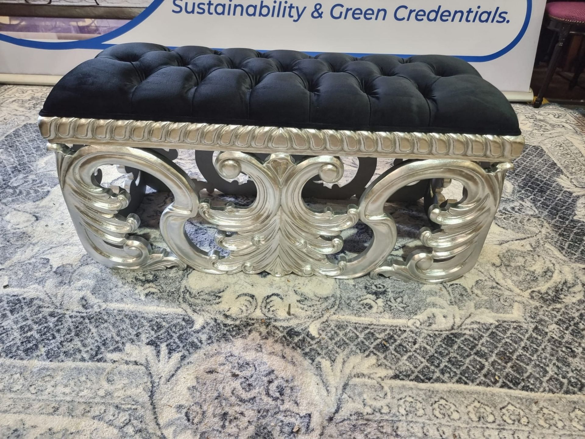 French Silver Leaf Carved Bench Designed From The Louis XV Era Of French Furniture Circa 1745. The - Image 3 of 10