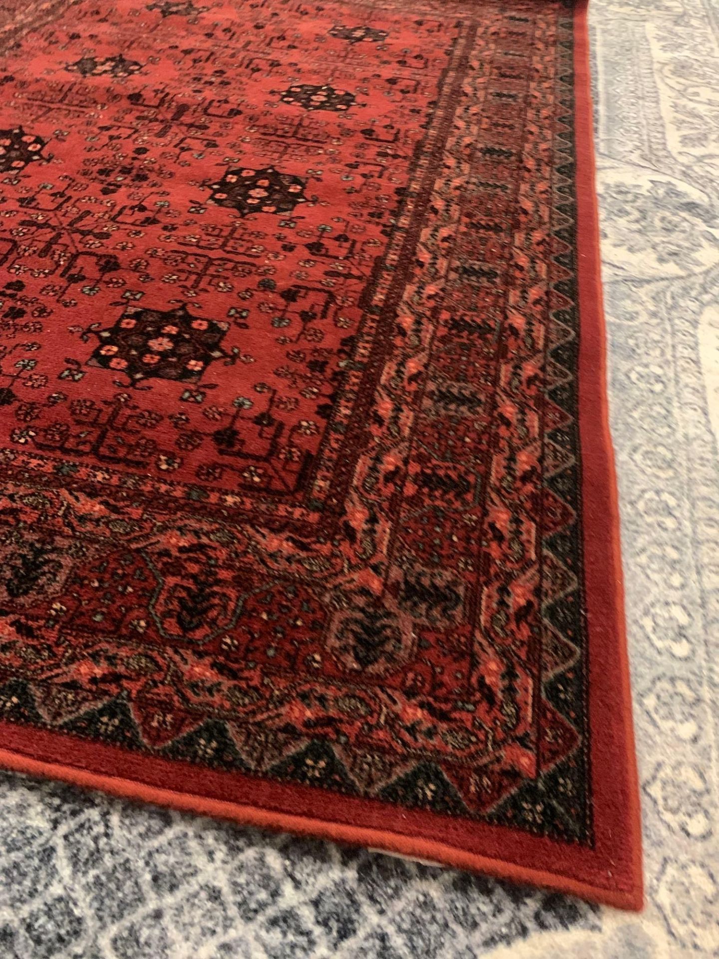 Afghan Rug, Herat, West Afghanistan, Wool On Wool Foundation. The Chestnut Red Field With Two - Image 5 of 6