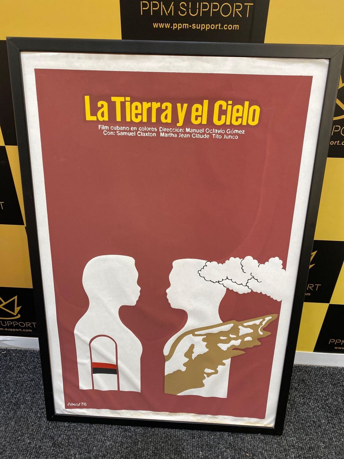 Cuban 1978 Original Silkscreen Movie Poster Tierra Cielo"Heaven/Earth" Niko Film Poster By