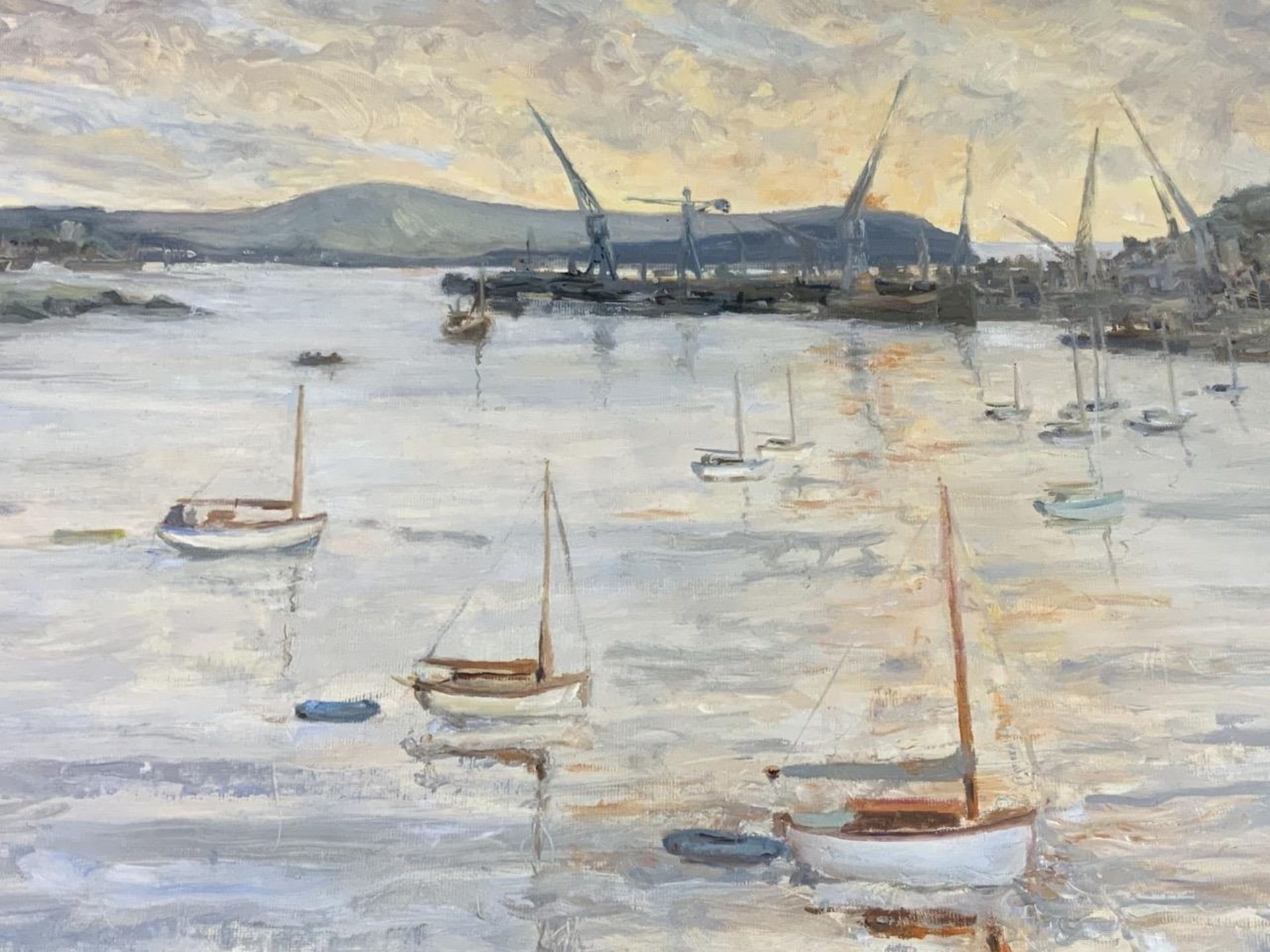 An Oil On Board Signed W.F.Giles Lower Left Of An Harbour Scene Most Likely On The South West
