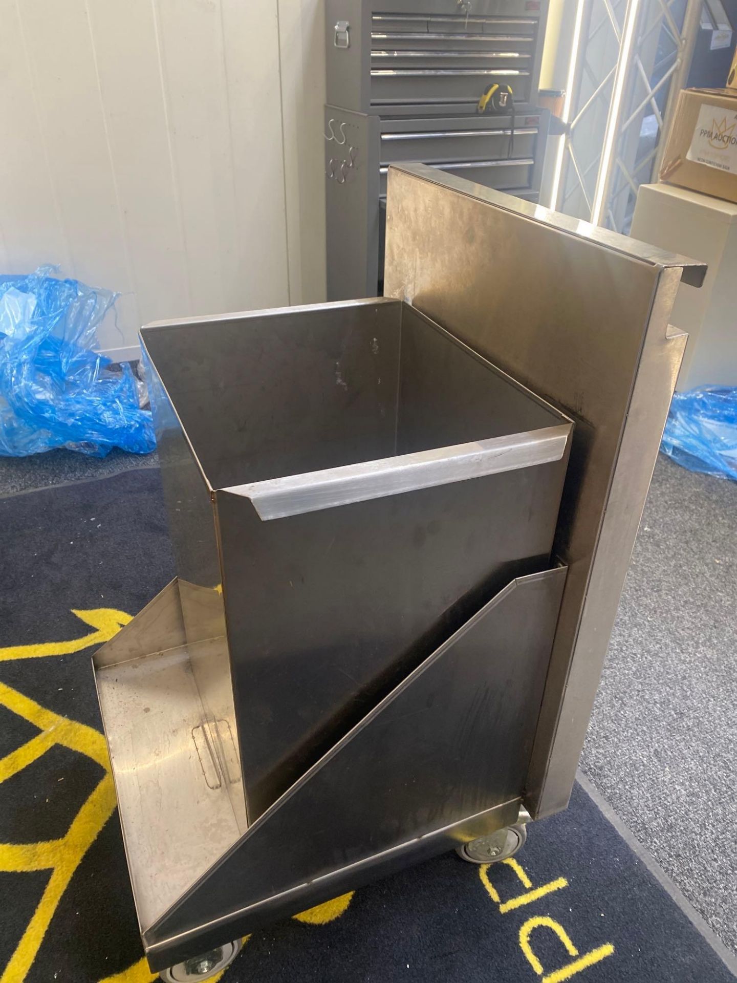Wheeled Integral Bin Unit Stainless Steel Commercial Kitchen. 47 x 50 x 83cm