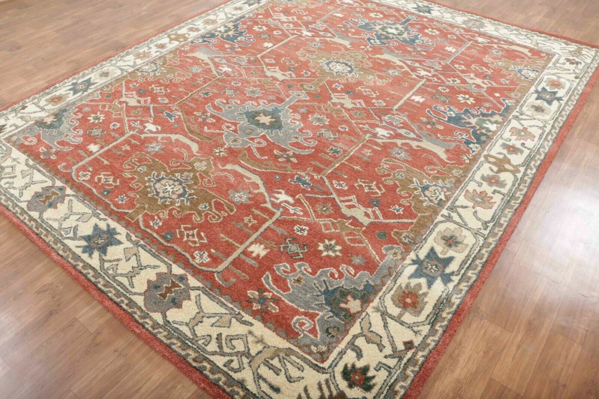 Traditional Persian Area Rug A Stunning Repeating Pattern 100% Wool Hand Tufted Rug Vibrant In