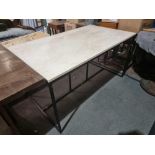 Marble Top Dining Table Like A Precious Gem Set Within The Prongs Of A Ring, The White Marble Top Of