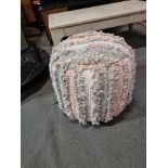 Opal Textured Pouffe In Blush In A Stunning On-Trend Blush Colour Palette, Paired With Both Its