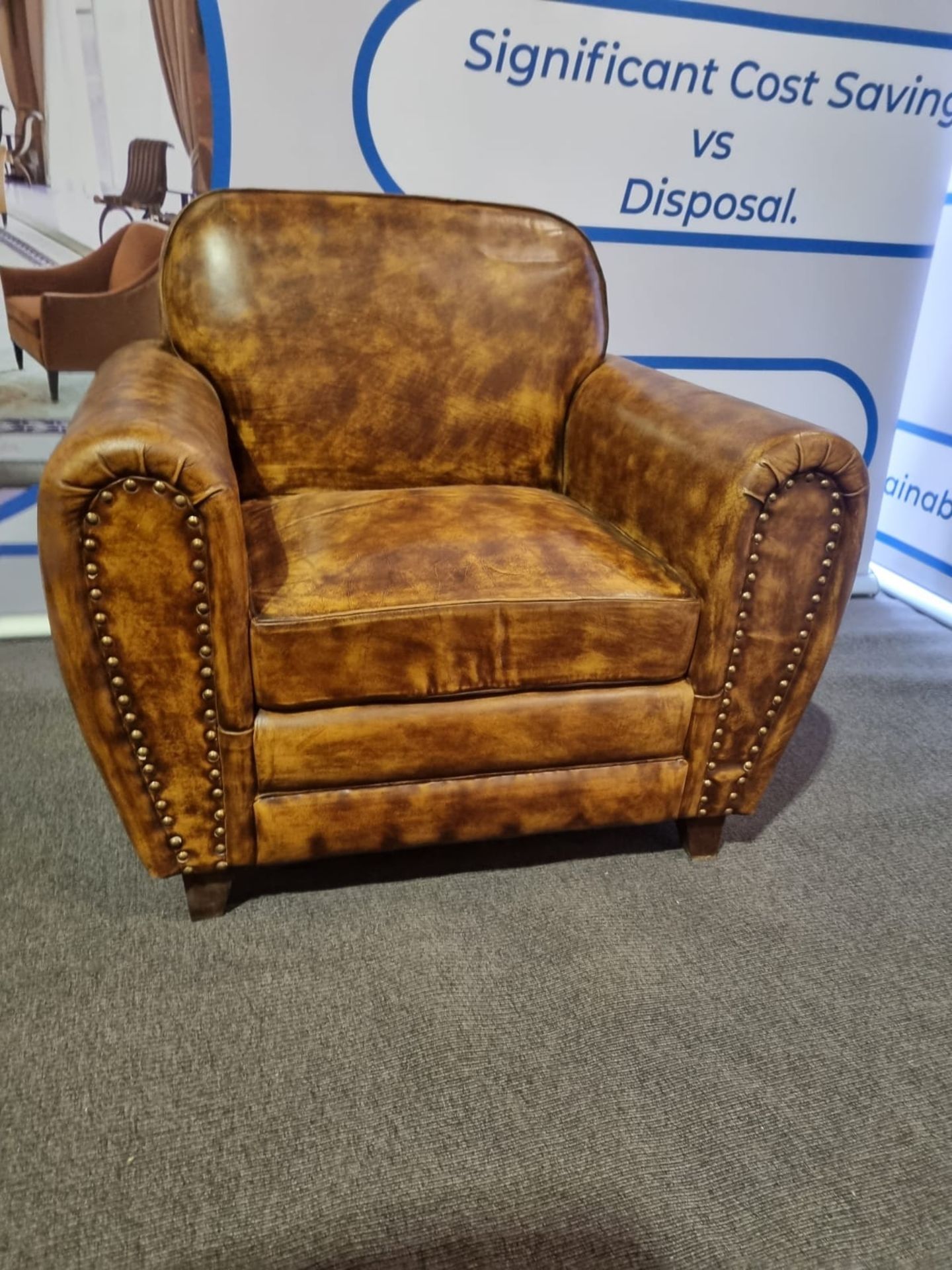 ***Brand New *** Balmoral Leather Armchair An Instant Classic, The Balmoral Vintage Upholstered In - Bild 2 aus 4