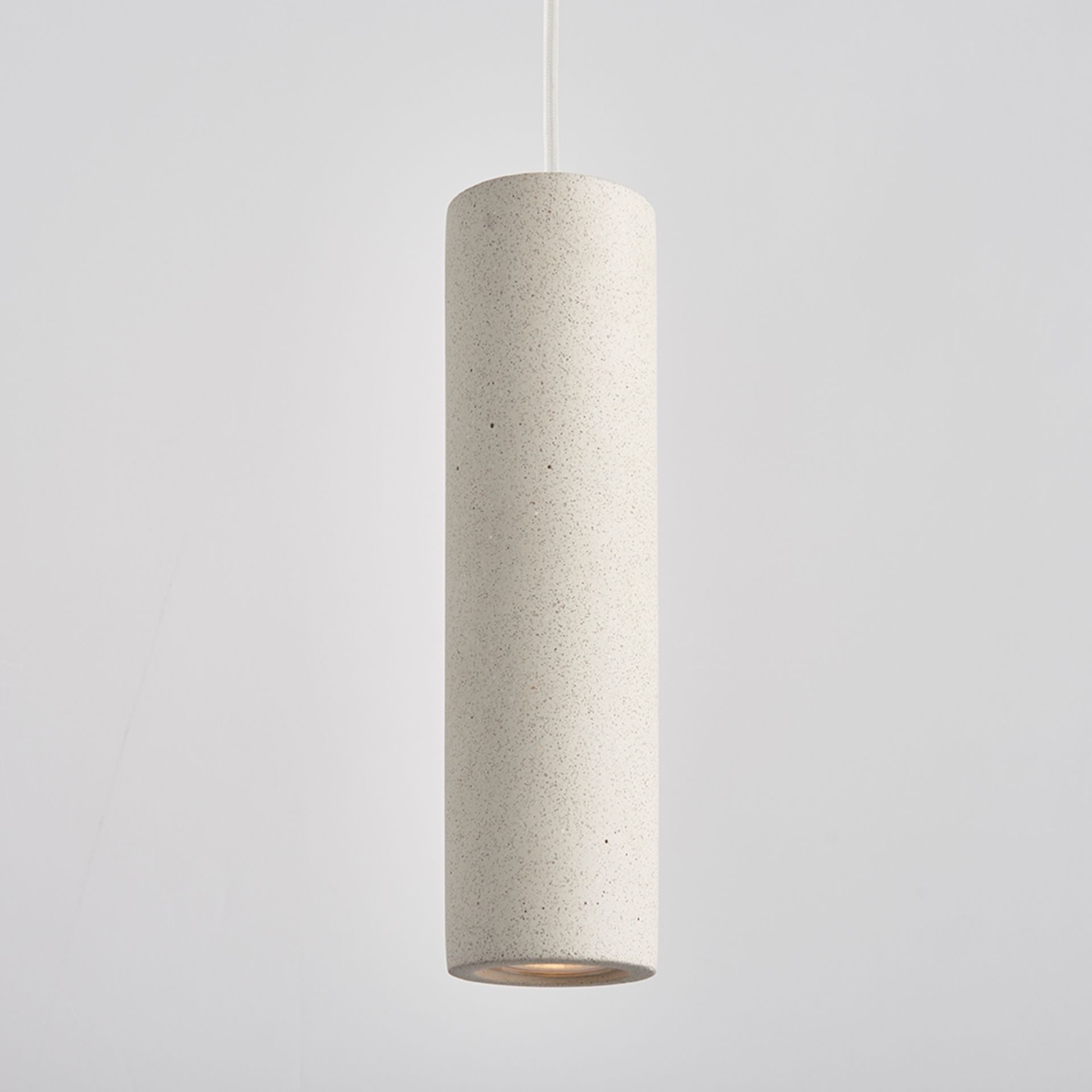 Endon Lighting Architectural inspired white sandstone concrete finish pendant, suspended from - Image 4 of 5