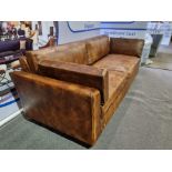 *** Brand New *** Colorado Leather Sofa In Antique Whisky Top Grain Leather Packed With
