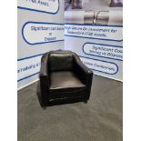 ***Brand New *** Deco Chair Black Leather This Art Deco Inspired Armchair Creates The Atmosphere