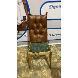 Dining Chair Frame Part Upholstered In Leather Ready For Finishing 52 x 45 x 98cm