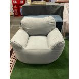 Grey Bean Bag Chair 54 (P) x 100 (W) x 73 (H) (Chair12)