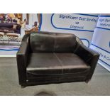 ***Brand New *** Deco Handmade Leather Sofa Antique Sabbath Black This Art Deco Inspired Sofa Offers