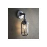 Endon Collection Elcot Polished Aluminium Clear Glass 1 Light Wall Light 77276 Heavy Cast Industrial