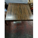 Square Table With Wooden Top & Stainless Steel Base 75 X 75 X 75cm