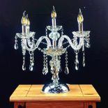 Genuine K9 Clear Crystal 5 Light Chandelier Table lamp Its modern and classic combination of