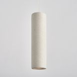 Endon Lighting Architectural inspired white sandstone concrete finish pendant, suspended from