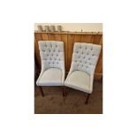 A Pair Of Bourne Furniture Sing Dining Chair Solid Timber Tufted Back Dining Chair Upholstered In