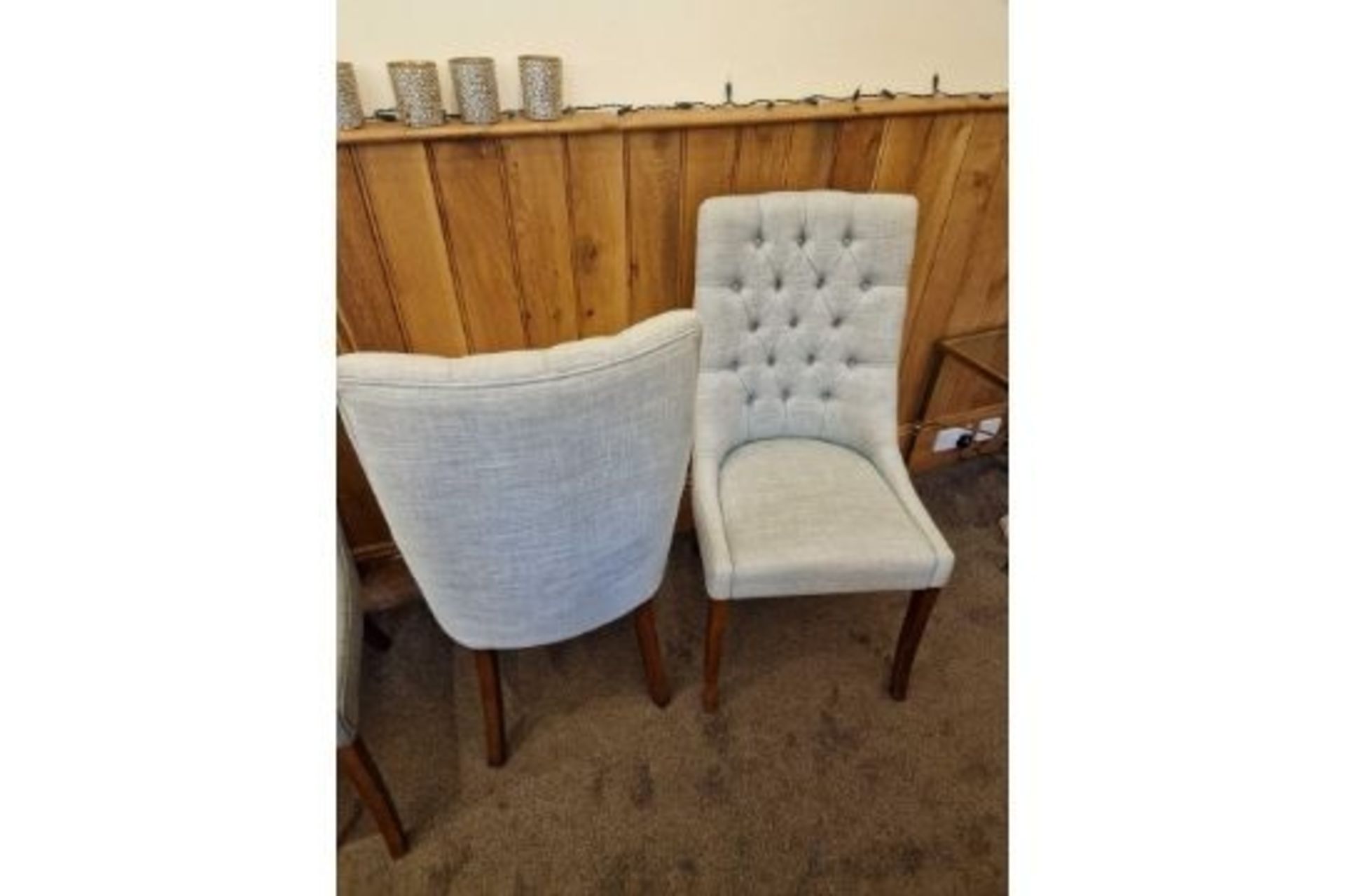 A Pair Of Bourne Furniture Sing Dining Chair Solid Timber Tufted Back Dining Chair Upholstered In - Bild 3 aus 3