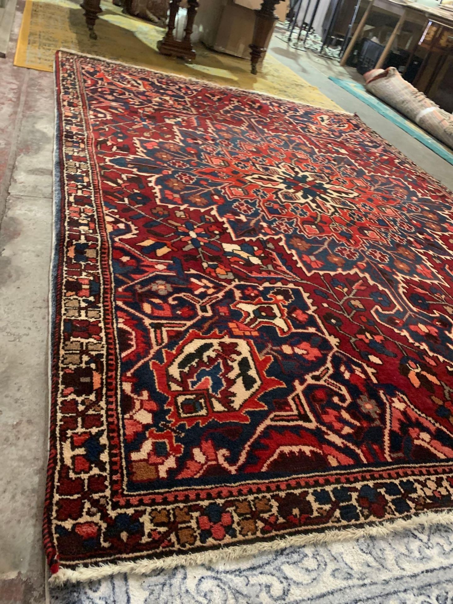 Azerbaijani style  carpet wool pile quality and high artistic value hand made red ground with a - Image 3 of 8