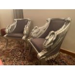 A Pair Of Stunning Silver Empire Chairs Designed By Philippe Starck For The London Hotel Sanderson