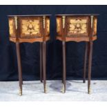 A Pair Of Baroque Style 3 Drawer Side Tables With Ormolu Decoration To Feet 71 x 30 x 40 cm