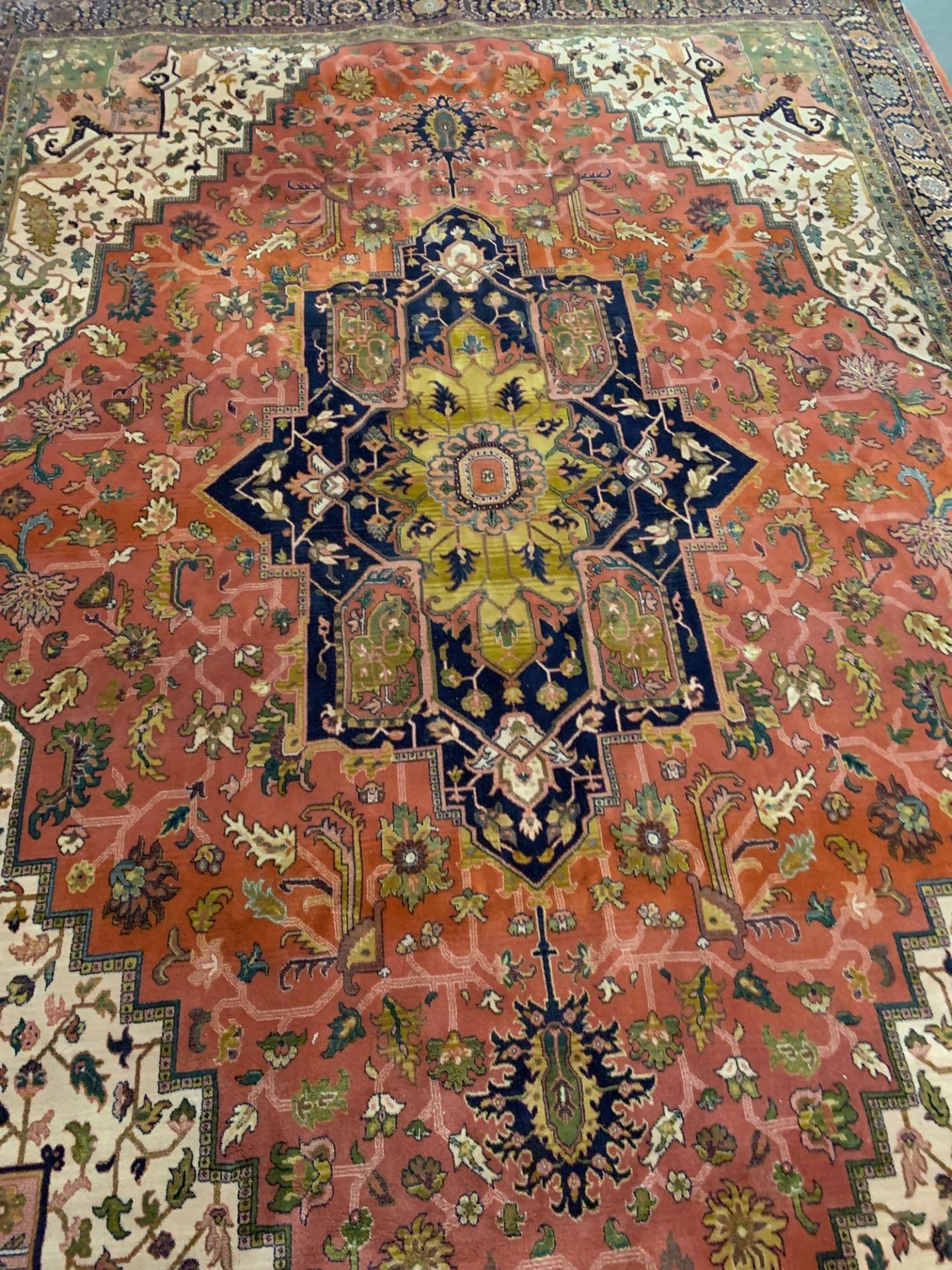 Jaipur Carpet, Rajhastan, North India, Wool on Cotton Foundation.With a Persian 'Heriz' design, - Image 3 of 7