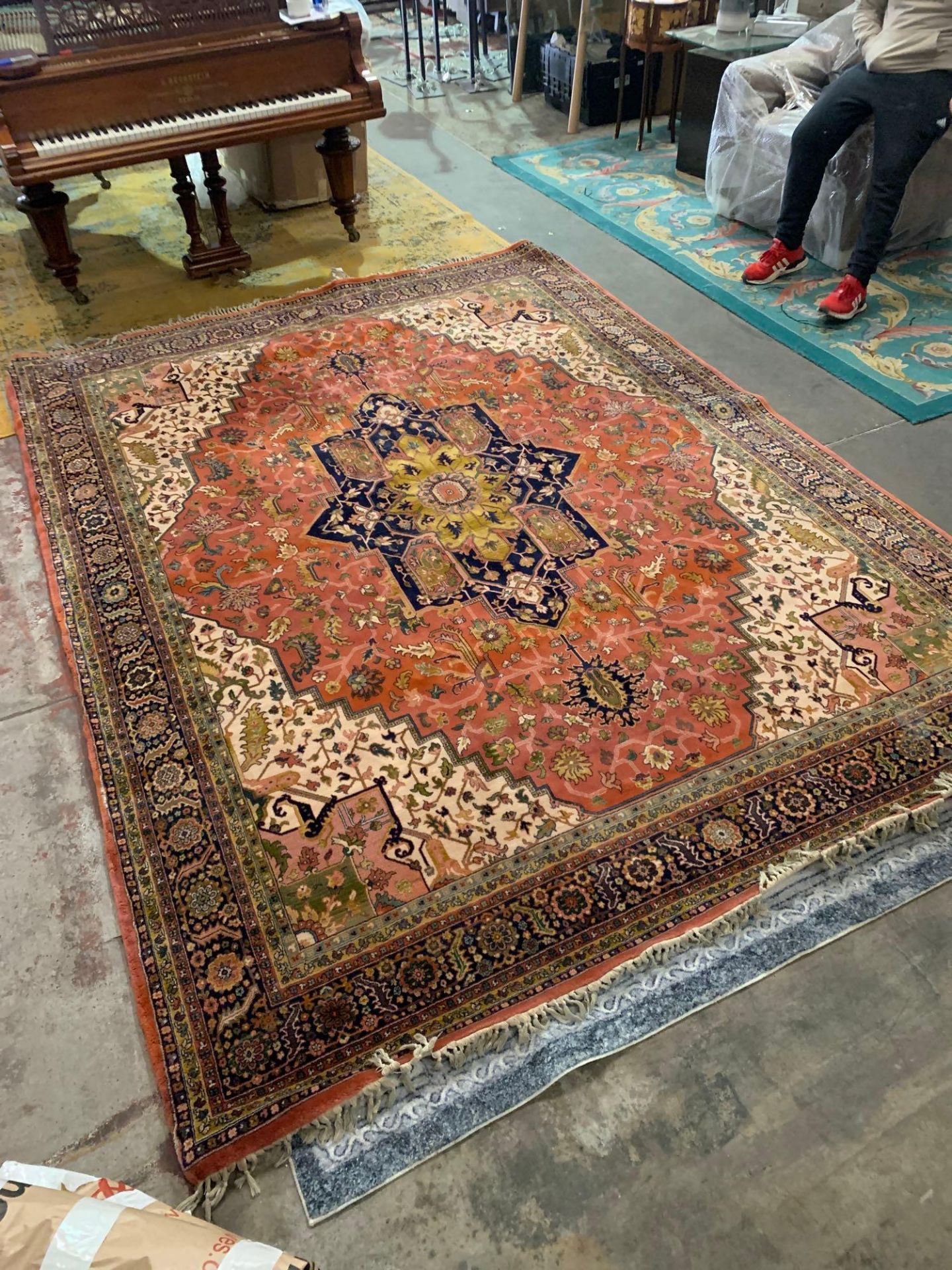 Jaipur Carpet, Rajhastan, North India, Wool on Cotton Foundation.With a Persian 'Heriz' design,