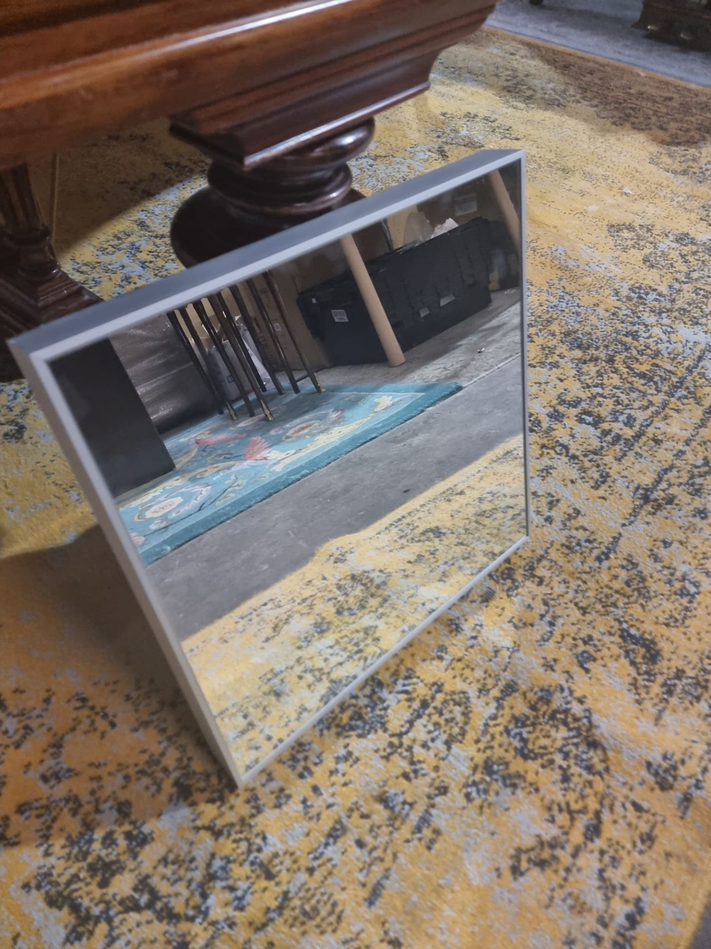 Conran metal matt silver frame mirror 50 x 50cm - Image 3 of 5