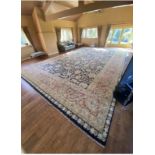 A Significant Indian Agra Jail Palace Carpet Massive All Over Sickle Leaf And Palmette Design On