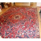 Azerbaijani style  carpet wool pile quality and high artistic value hand made red ground with a