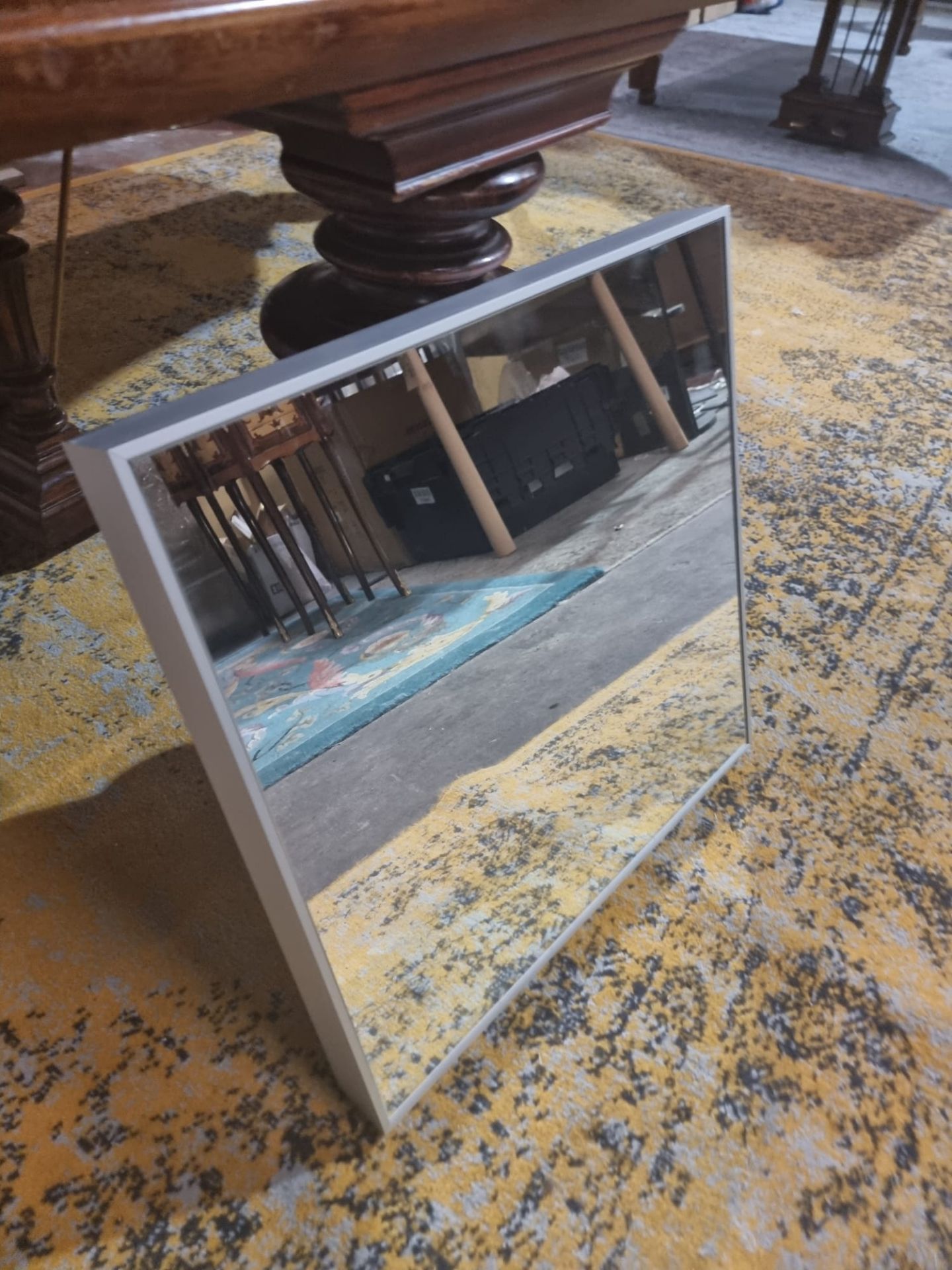 Conran metal matt silver frame mirror 50 x 50cm - Image 4 of 5