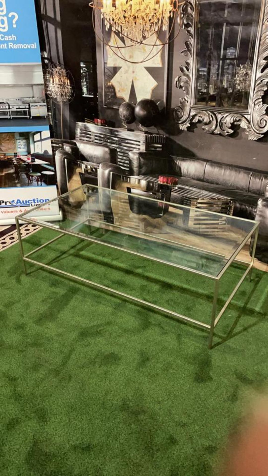 Rothbury Coffee Table Silver And Bevelled Edge Glass Coffee Table W 1200mm D 650mm H 400mm SR173 - Image 3 of 3