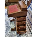 Victorian antique Davenport desk. The antique walnut Davenport desk has a small fitted compartment