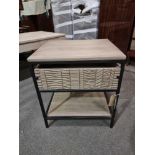 Aztek Side Table Made Using Quality Indian Acacia Wood In A Washed Grey Finish, This Aztec Range