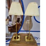 A Pair Of Chelsom Interiors Table Lamp Round Polished Chrome Plate Is Inset Flush Into Square